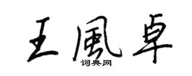 王正良王风卓行书个性签名怎么写