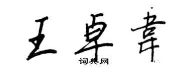 王正良王卓韦行书个性签名怎么写