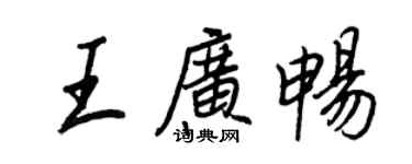 王正良王广畅行书个性签名怎么写