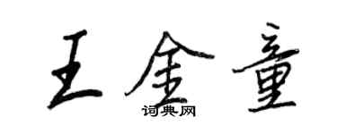 王正良王金童行书个性签名怎么写