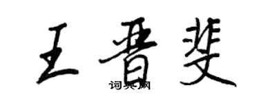 王正良王晋斐行书个性签名怎么写
