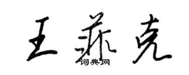 王正良王菲克行书个性签名怎么写