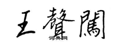 王正良王声闯行书个性签名怎么写