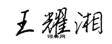 王正良王耀湘行书个性签名怎么写