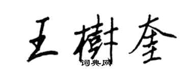 王正良王树奎行书个性签名怎么写