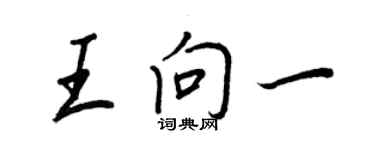 王正良王向一行书个性签名怎么写