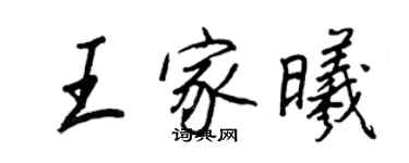 王正良王家曦行书个性签名怎么写