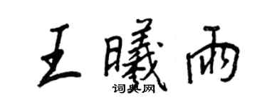 王正良王曦雨行书个性签名怎么写