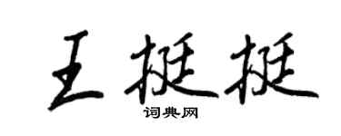 王正良王挺挺行书个性签名怎么写