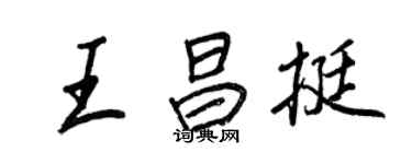 王正良王昌挺行书个性签名怎么写