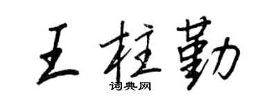 王正良王柱勤行书个性签名怎么写