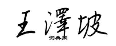 王正良王泽坡行书个性签名怎么写