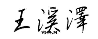 王正良王溪泽行书个性签名怎么写
