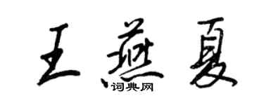王正良王燕夏行书个性签名怎么写