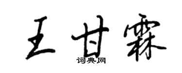 王正良王甘霖行书个性签名怎么写