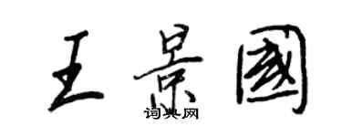 王正良王景国行书个性签名怎么写