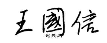 王正良王国信行书个性签名怎么写