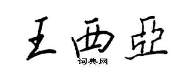 王正良王西亚行书个性签名怎么写