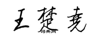王正良王楚尧行书个性签名怎么写