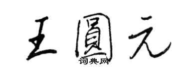 王正良王圆元行书个性签名怎么写