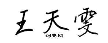 王正良王天雯行书个性签名怎么写