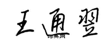 王正良王通翌行书个性签名怎么写