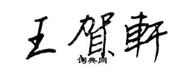 王正良王贺轩行书个性签名怎么写