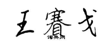 王正良王赛戈行书个性签名怎么写