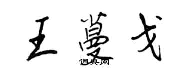 王正良王蔓戈行书个性签名怎么写