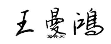王正良王曼鸿行书个性签名怎么写