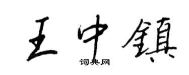 王正良王中镇行书个性签名怎么写