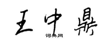 王正良王中鼎行书个性签名怎么写