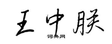 王正良王中朕行书个性签名怎么写