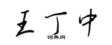 王正良王丁中行书个性签名怎么写