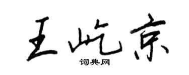 王正良王屹京行书个性签名怎么写