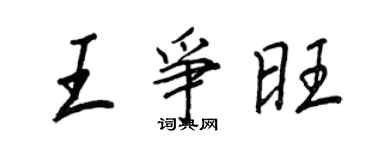 王正良王争旺行书个性签名怎么写