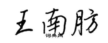 王正良王南肪行书个性签名怎么写