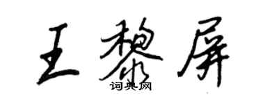 王正良王黎屏行书个性签名怎么写