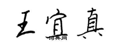 王正良王宜真行书个性签名怎么写