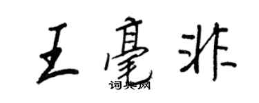 王正良王毫非行书个性签名怎么写