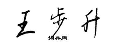 王正良王步升行书个性签名怎么写