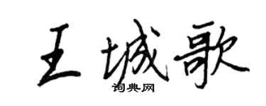 王正良王城歌行书个性签名怎么写