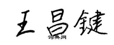 王正良王昌键行书个性签名怎么写