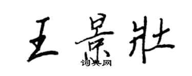 王正良王景壮行书个性签名怎么写