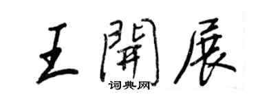 王正良王开展行书个性签名怎么写