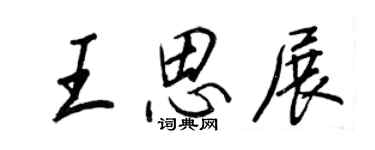王正良王思展行书个性签名怎么写