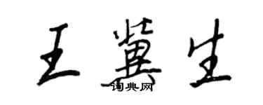 王正良王冀生行书个性签名怎么写