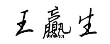 王正良王赢生行书个性签名怎么写