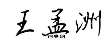 王正良王孟洲行书个性签名怎么写