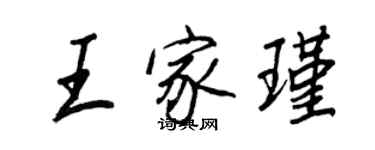 王正良王家瑾行书个性签名怎么写